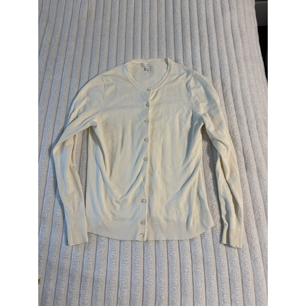 Charter Club button up long sleeve cardigan women’s large layering dainty basic